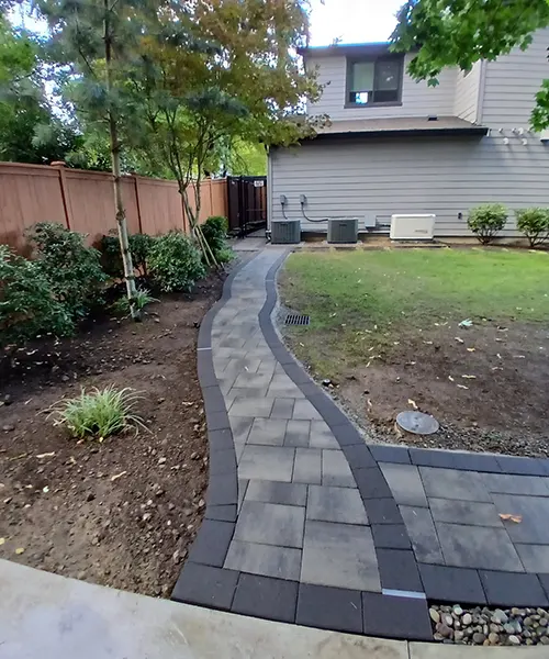 Custom Curved Paver Walkway Installation in Bellevue 